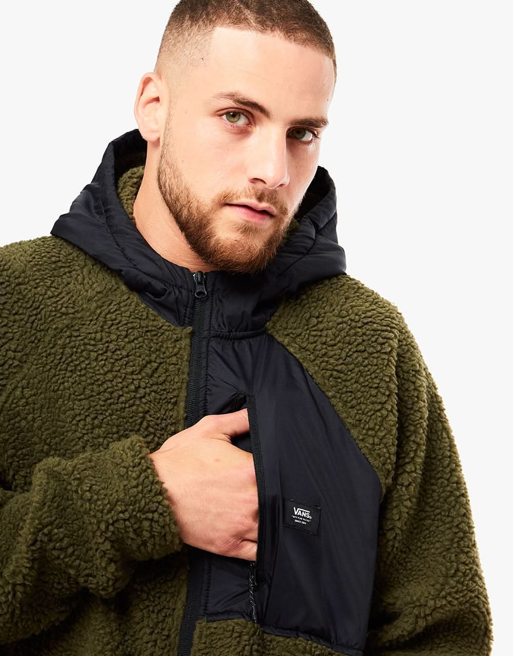 Vans Sherpa Hoodie - Grape Leaf/Black