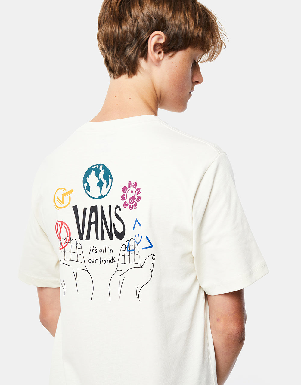 Vans In Our Hands Kids T-Shirt - Antique White