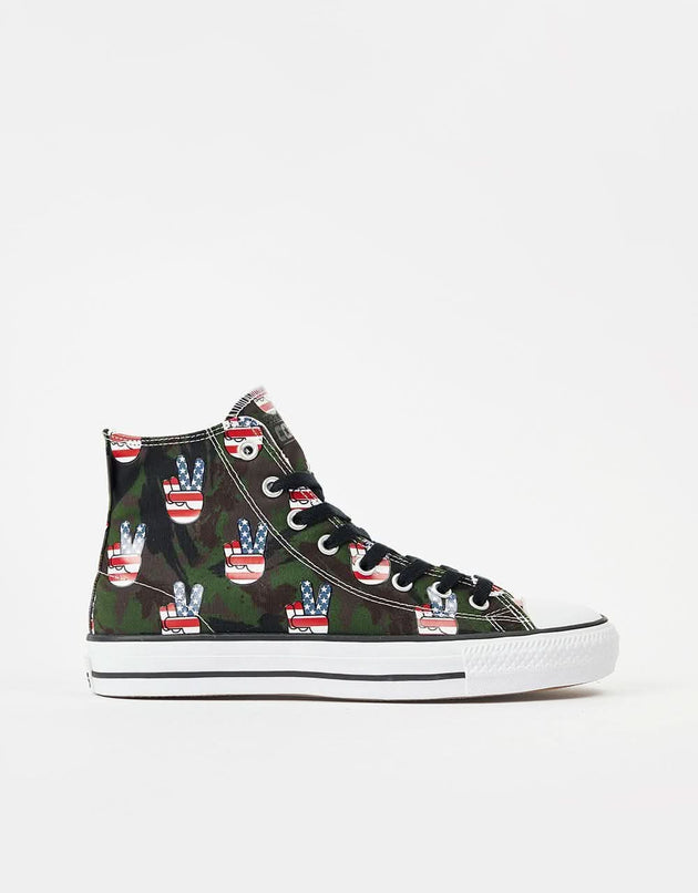Converse Camo Peace CTAS Pro Hi Skate Shoes - Cypress Green/Navy