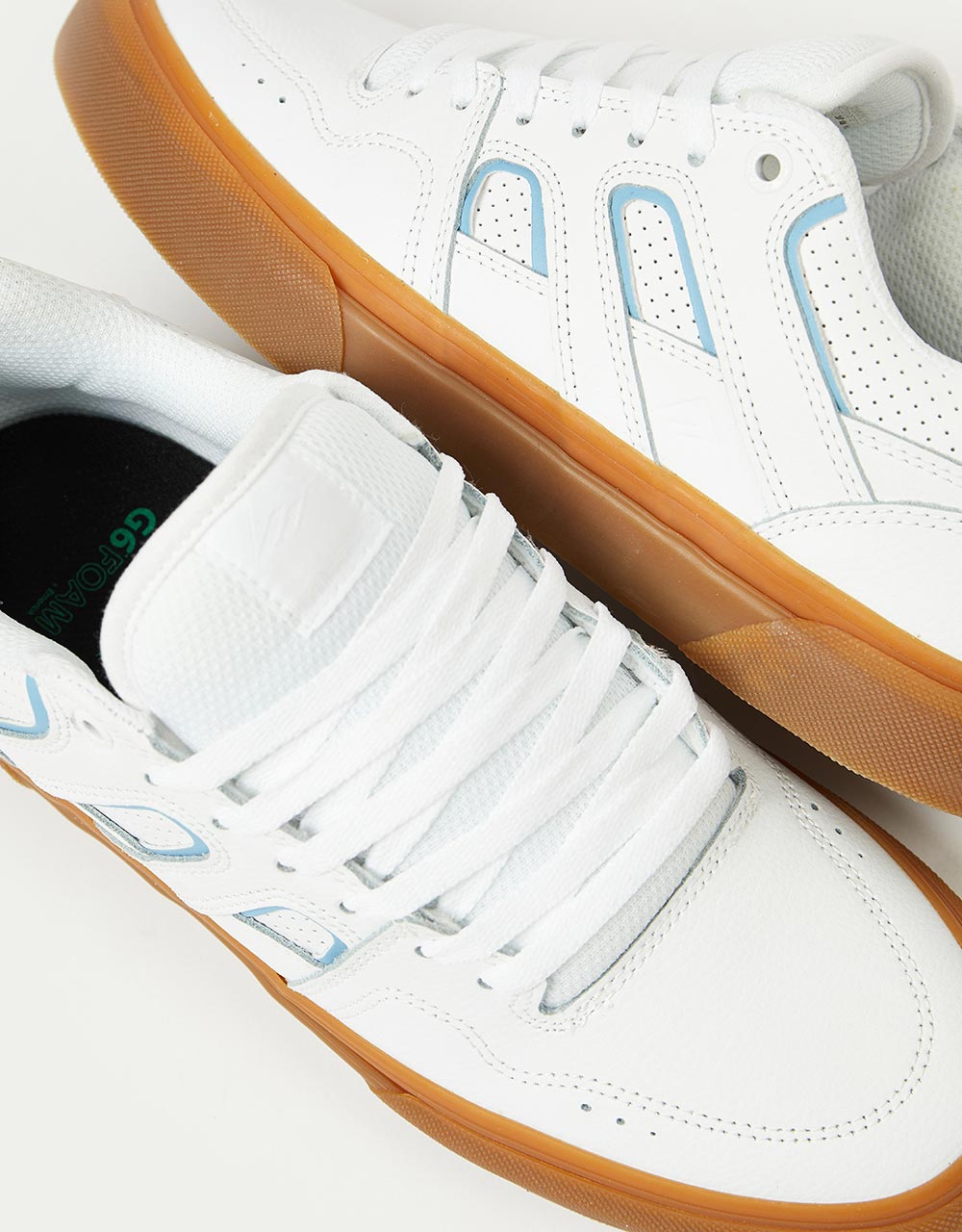 Emerica Tilt G6 Vulc Skate Shoes - White/Blue/Gum