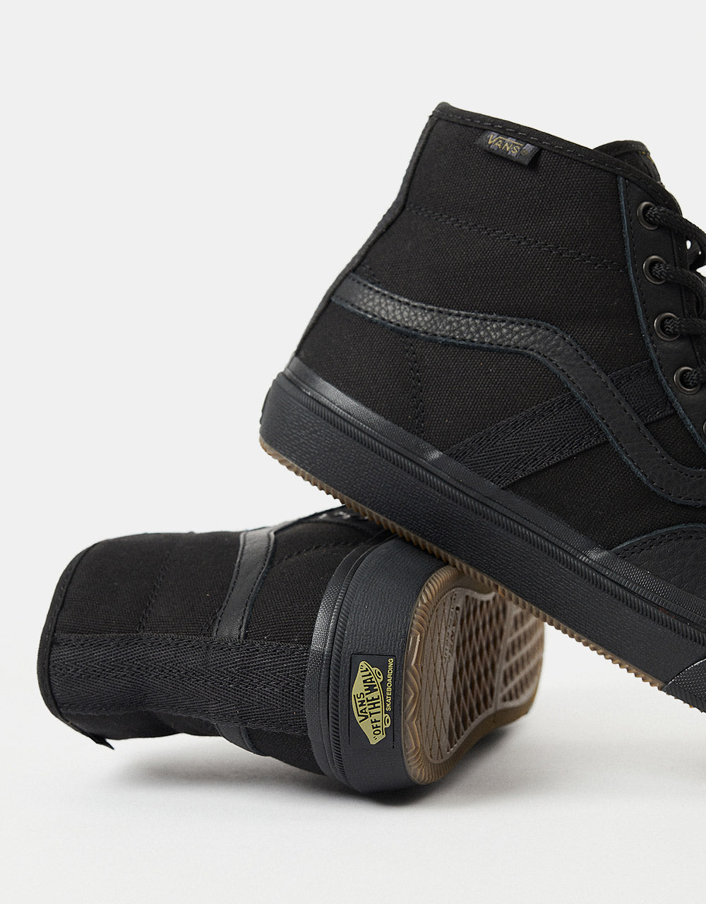 Vans Crockett High Skate Shoes - (Butter Leather) Black/Black