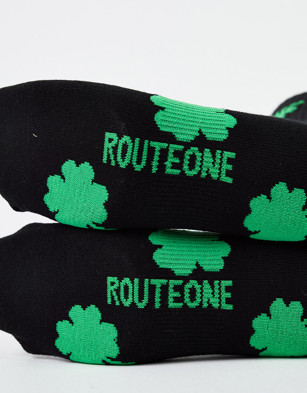 Route One Four Leaf Socks - Black