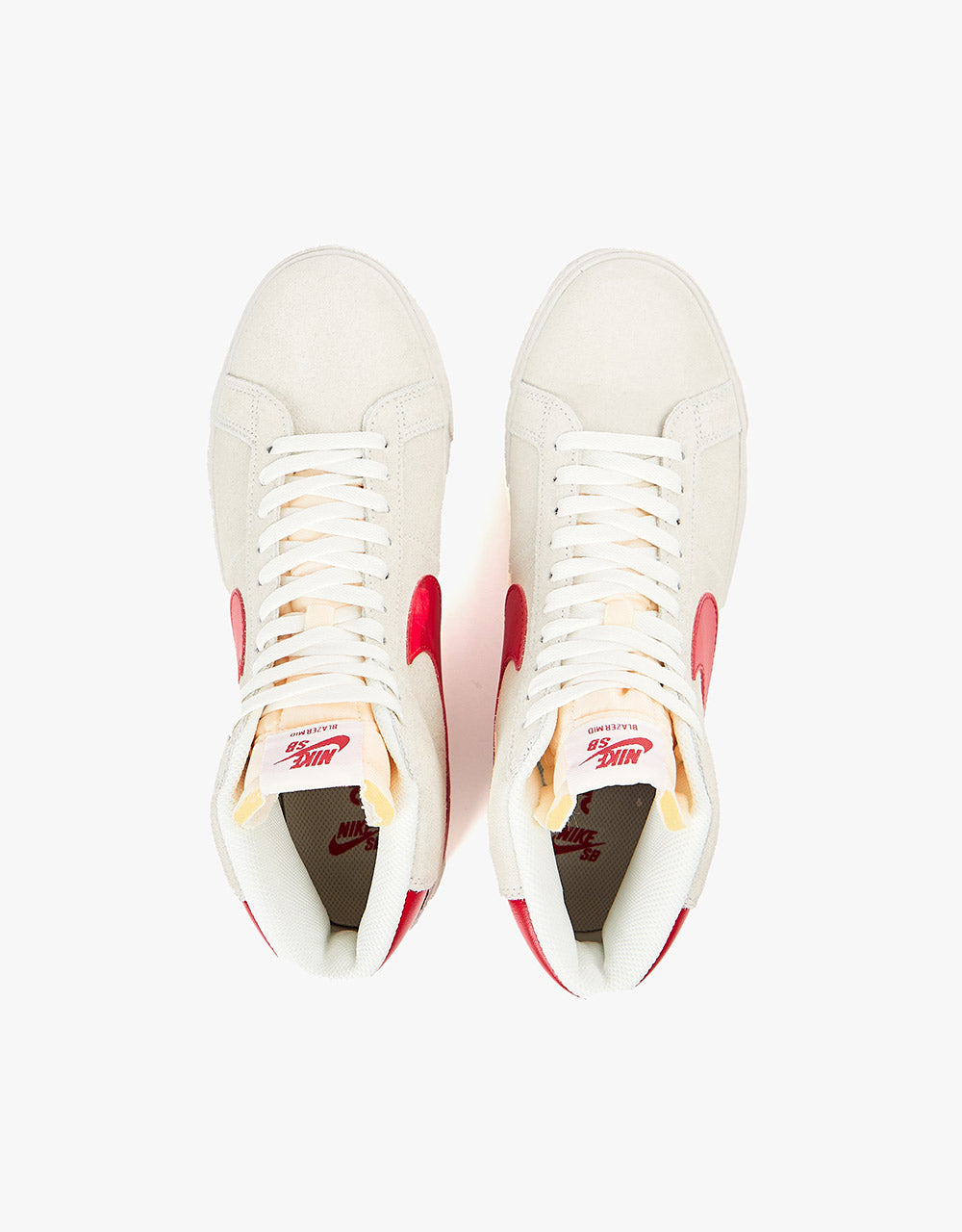 Nike SB Zoom Blazer Mid Skate Shoes - Summit White/University Red-Summit White