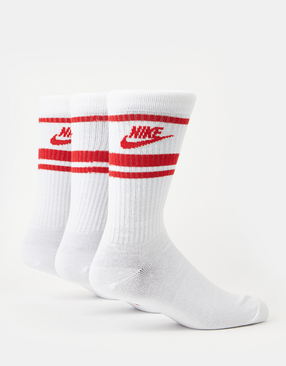 Nike Sportswear Everyday Essential 3 Pack Socks - White/University Red