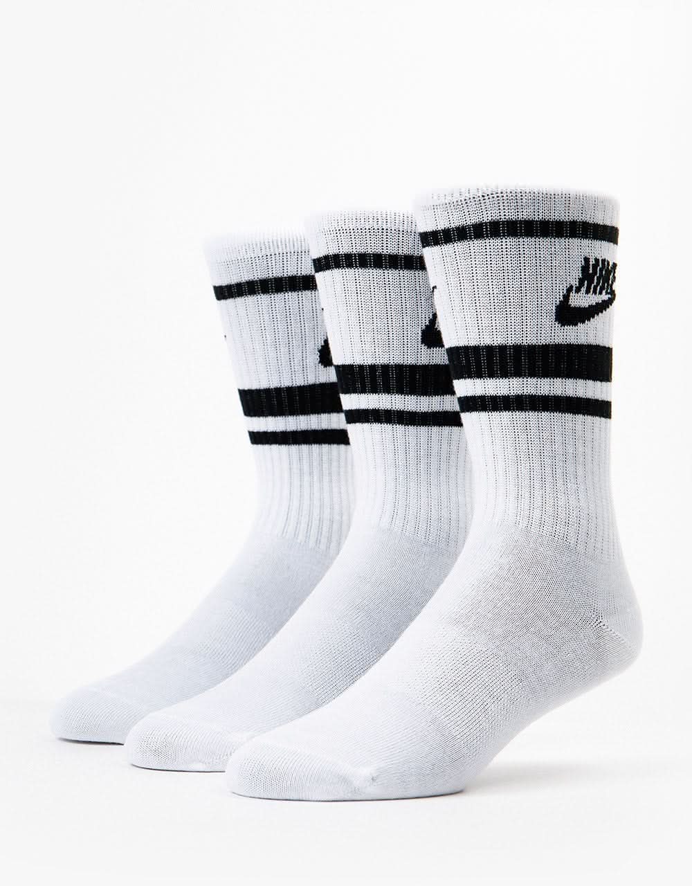 Nike Sportswear Everyday Essential 3 Pack Socks White Black Black Route One