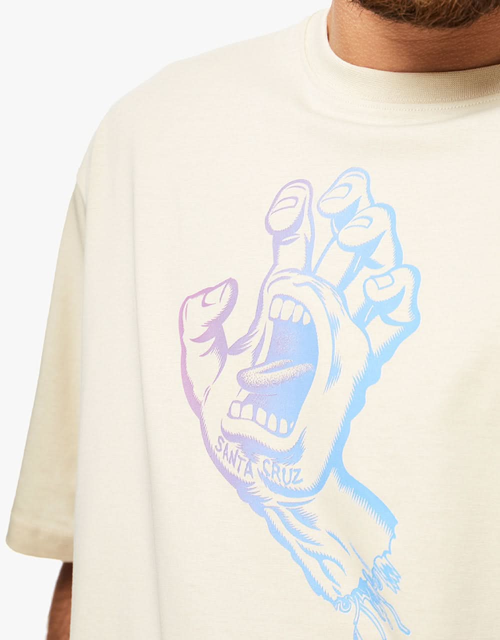 Santa Cruz Outline Fade Hand T-Shirt - Off White