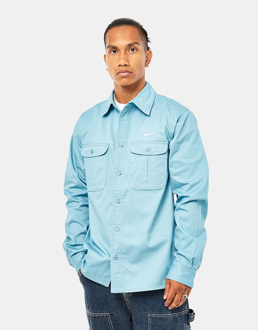 Nike Tanglin Woven LS Shirt - Worn Blue
