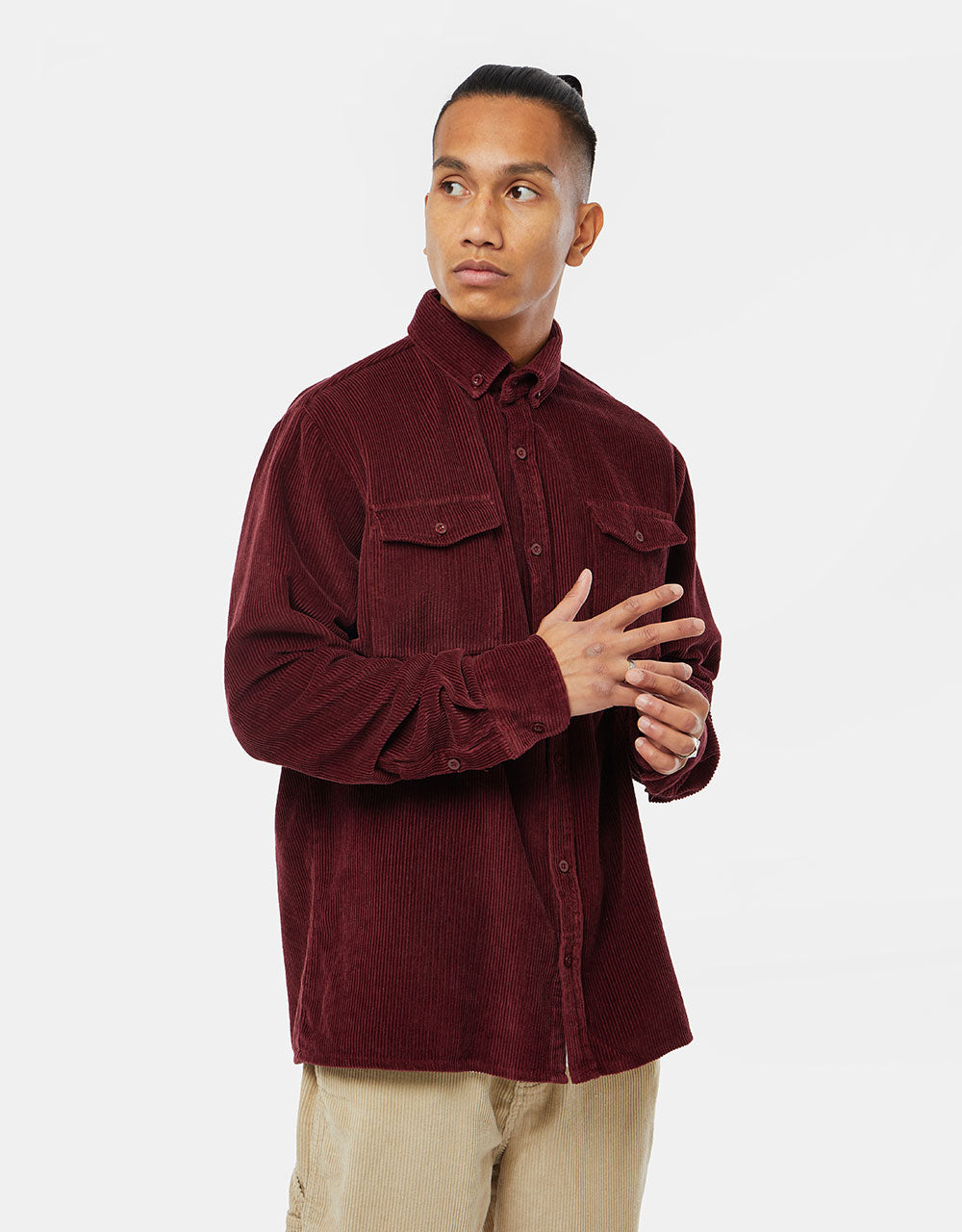 Route One Big Wale Cord Shirt - Port