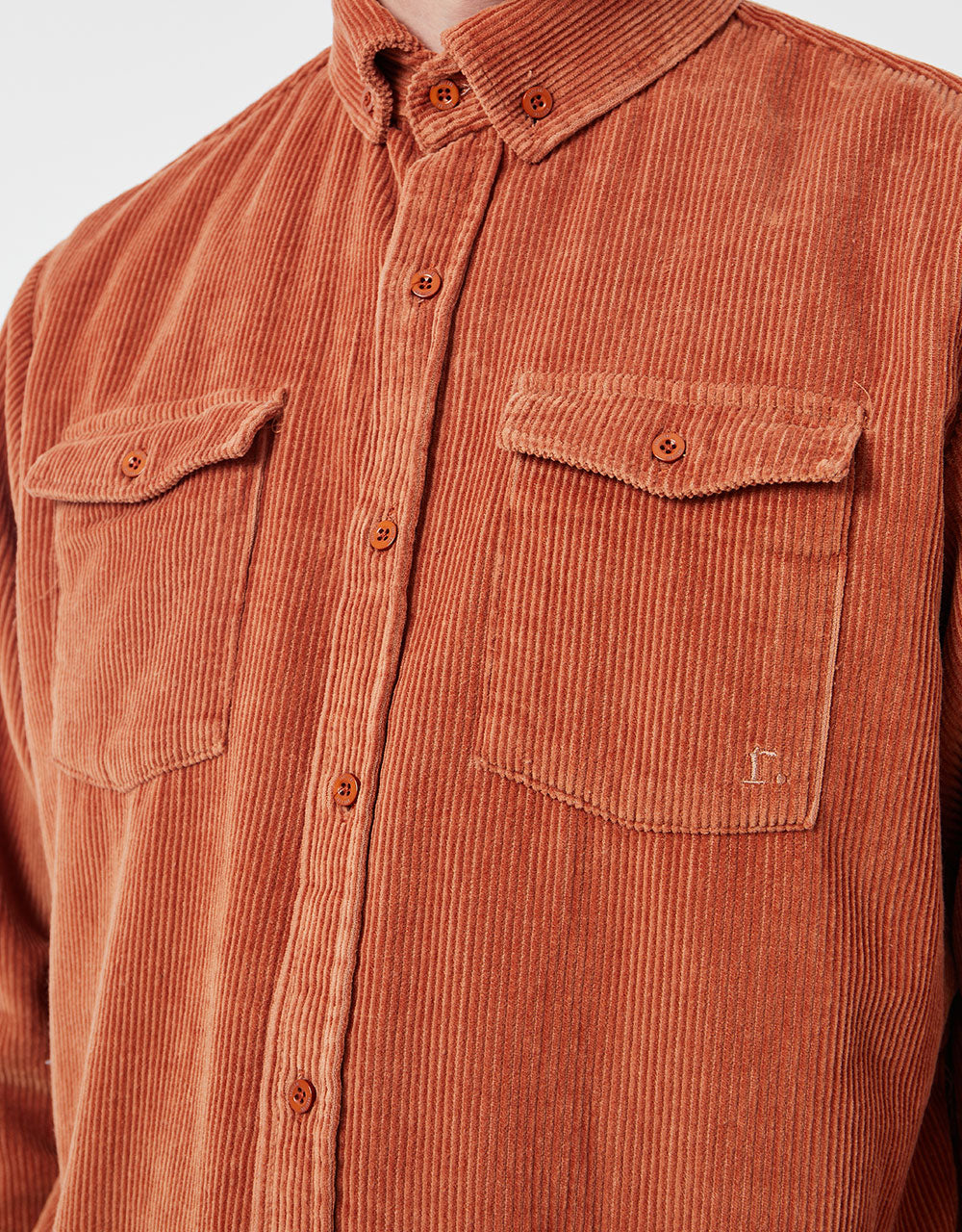 Route One Big Wale Cord Shirt - Gingerbread