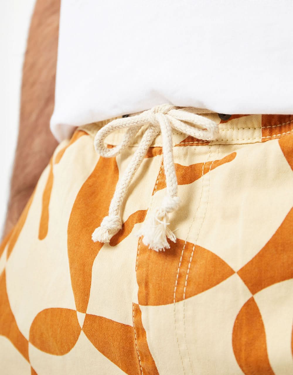 Route One Organic Baggy Pants - Letters Ivory Cream/Gingerbread