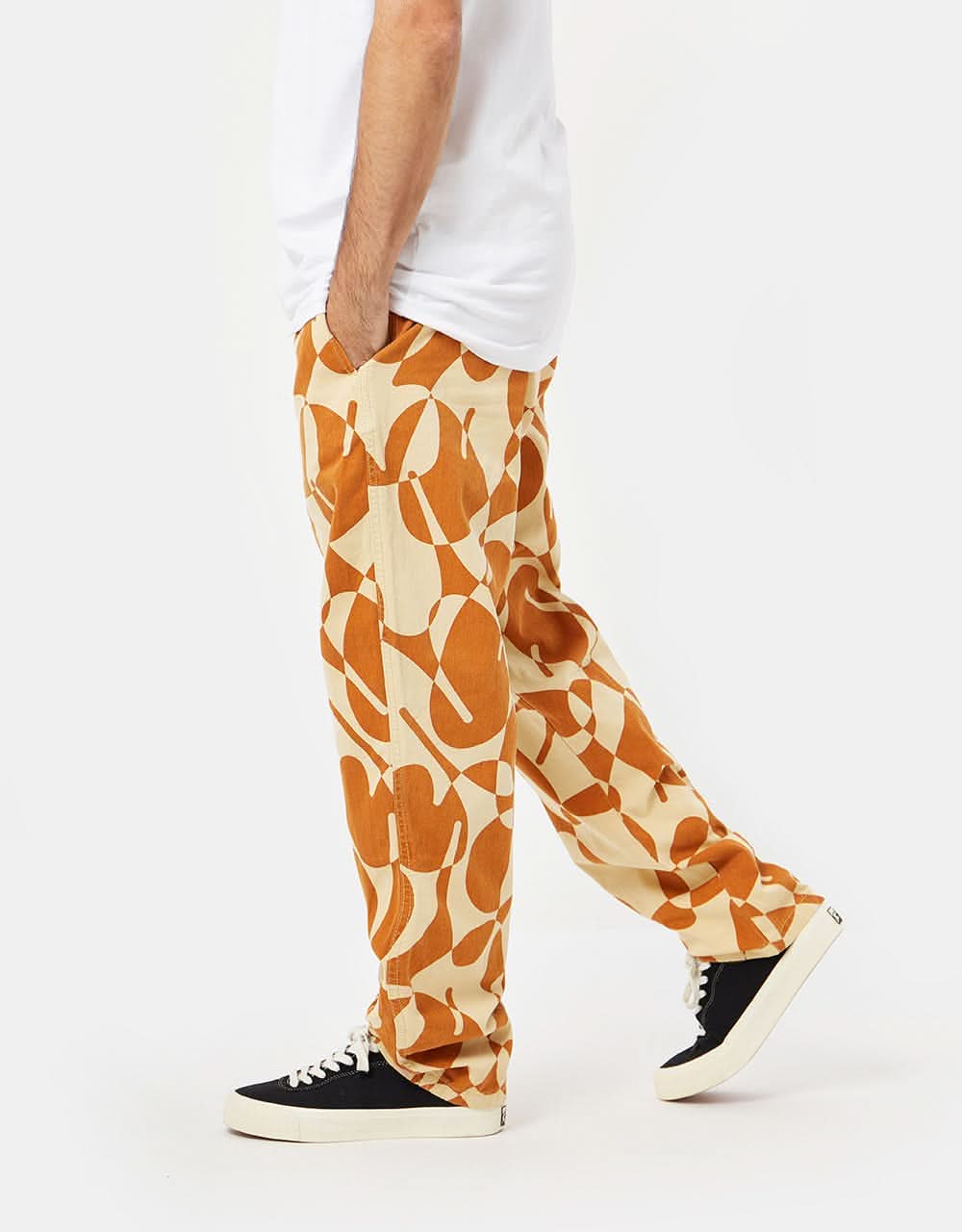 Route One Organic Baggy Pants - Letters Ivory Cream/Gingerbread