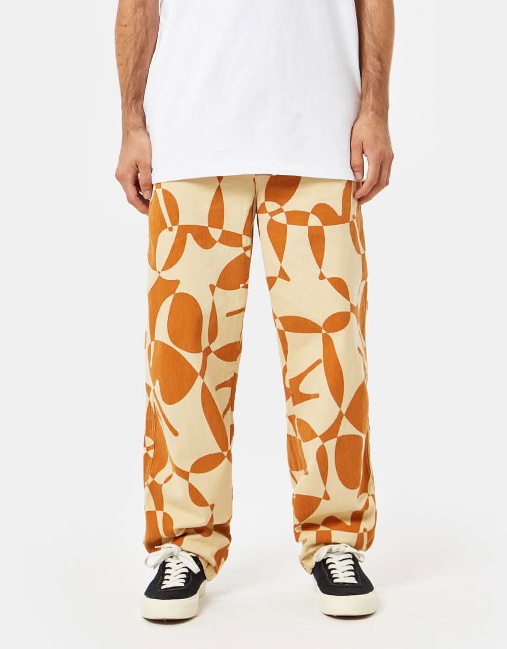 Route One Organic Baggy Pants - Letters Ivory Cream/Gingerbread
