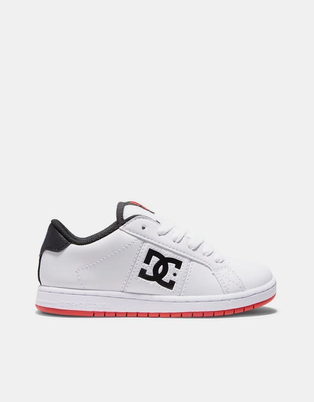 DC Striker Kids Skate Shoes - White/Black/Red