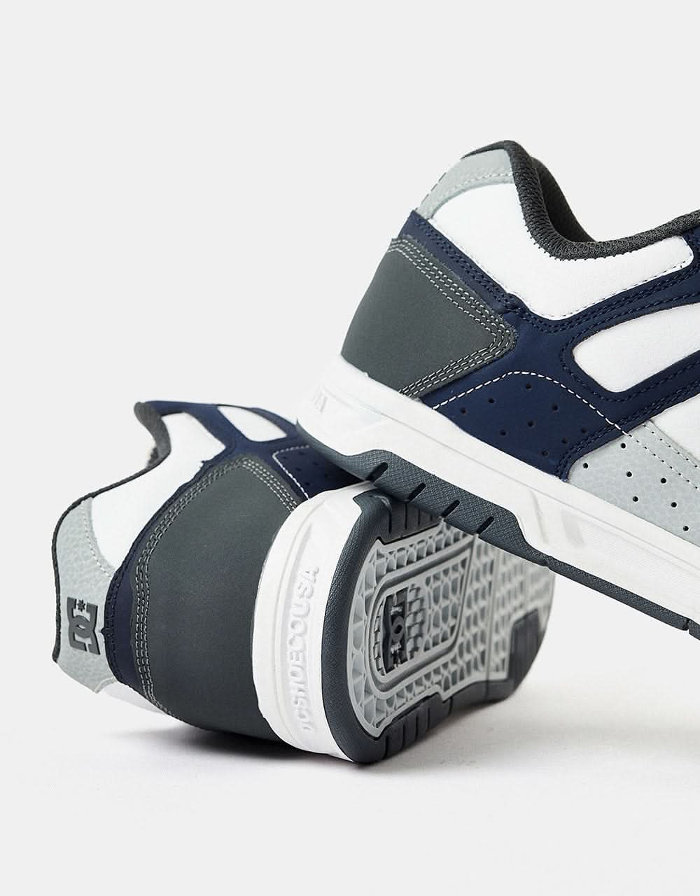 DC Stag Skate Shoes - White/Grey/Blue