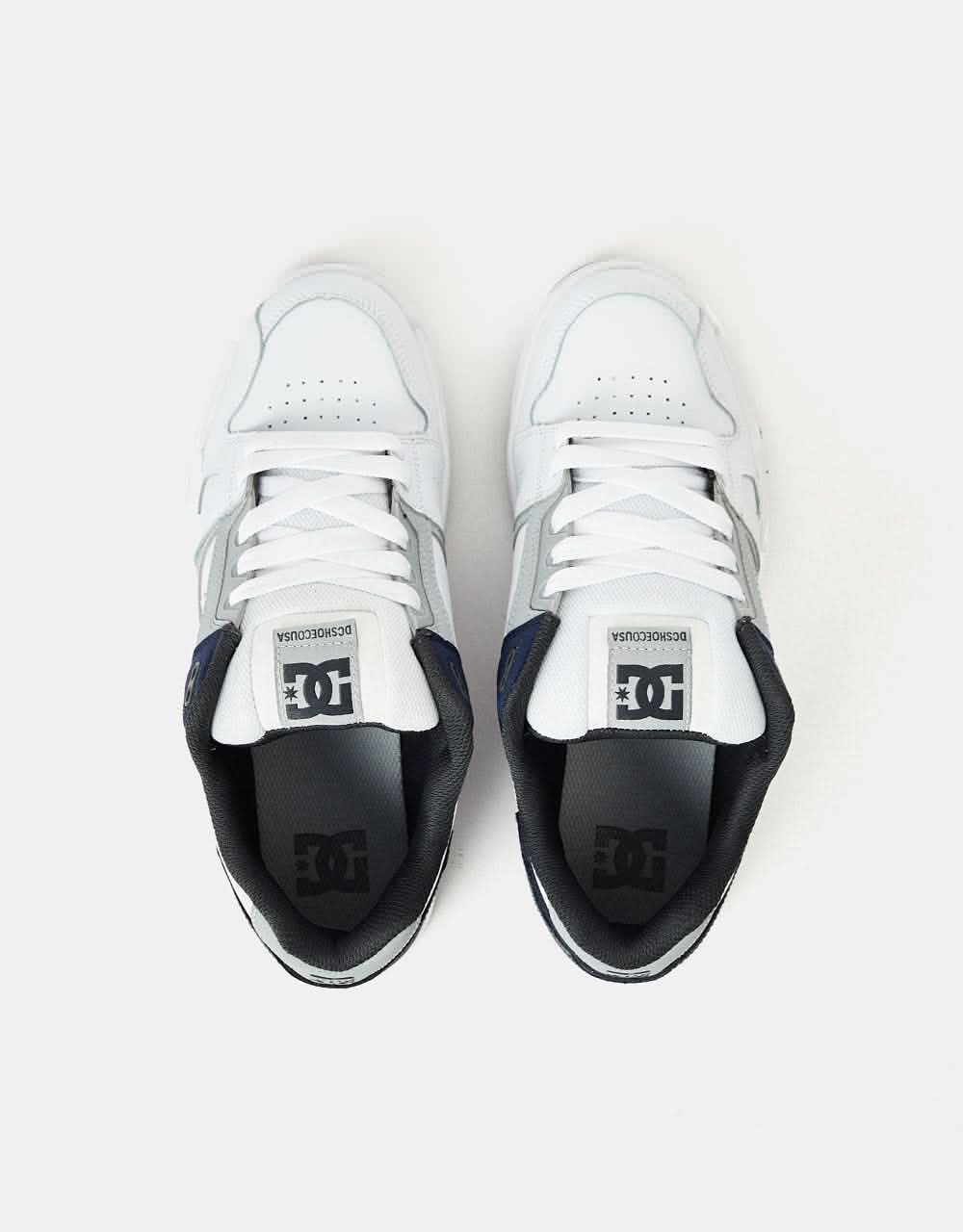 DC Stag Skate Shoes - White/Grey/Blue