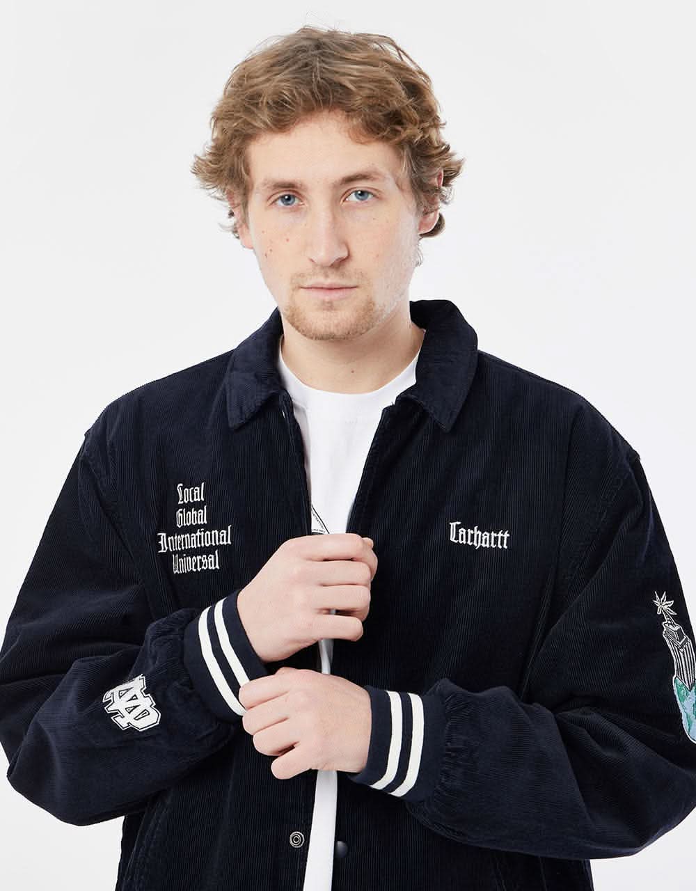 Carhartt WIP Letterman Jacket - Dark Navy/Wax