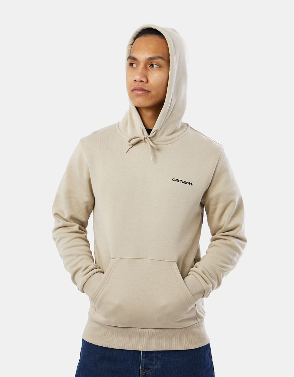 Carhartt WIP Hooded Script Embroidery Sweatshirt - Wall/Black