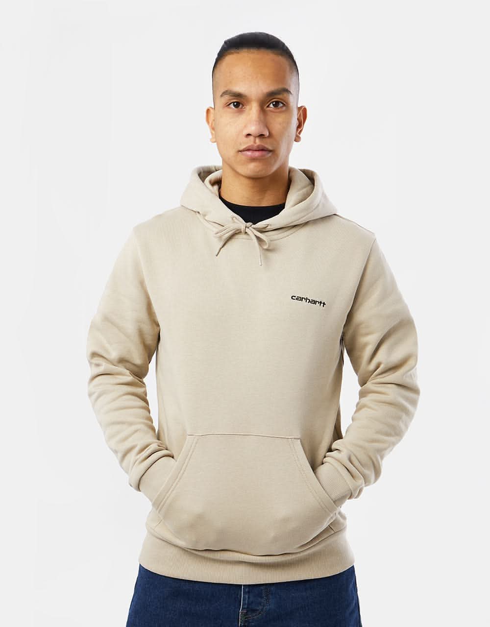 Carhartt WIP Hooded Script Embroidery Sweatshirt - Wall/Black