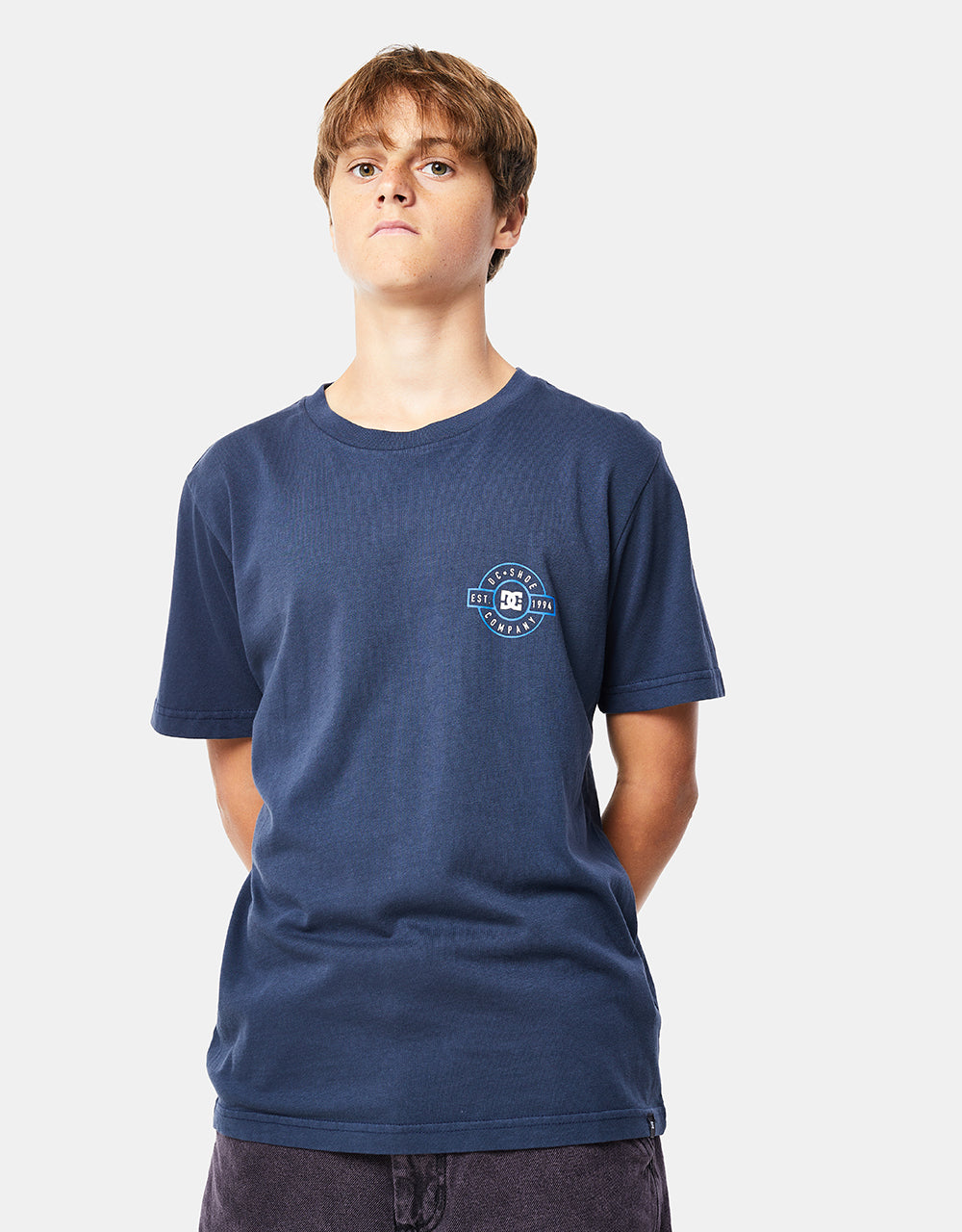 DC Crest Kids T-Shirt - Navy Blazer Garment Dye
