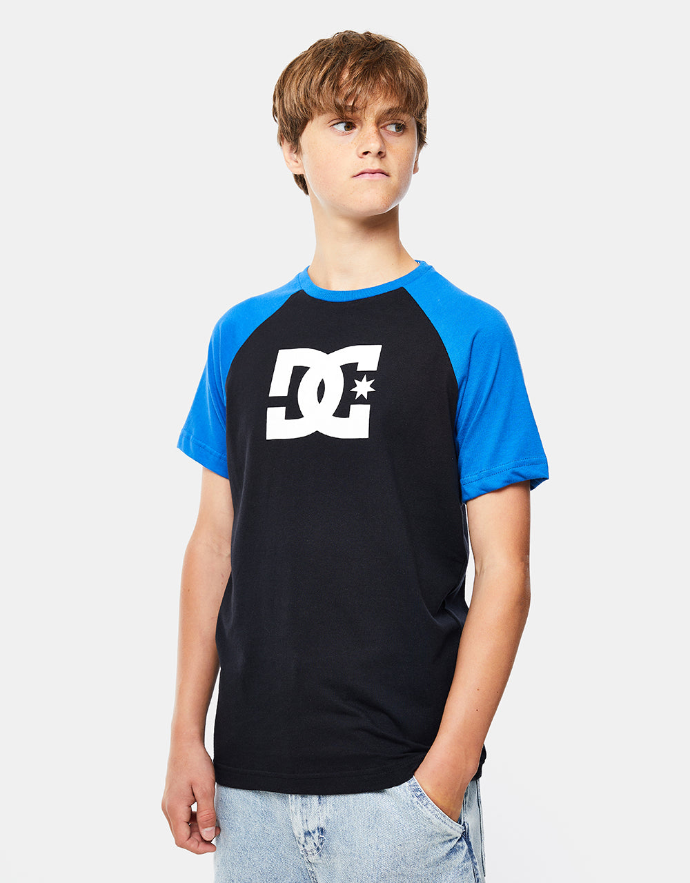 DC Raglan Kids T-Shirt - Black/Turkish Sea