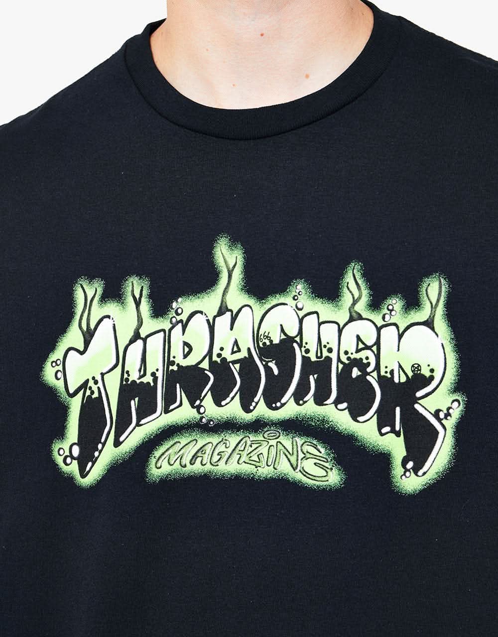 Thrasher Airbrush T-Shirt - Black