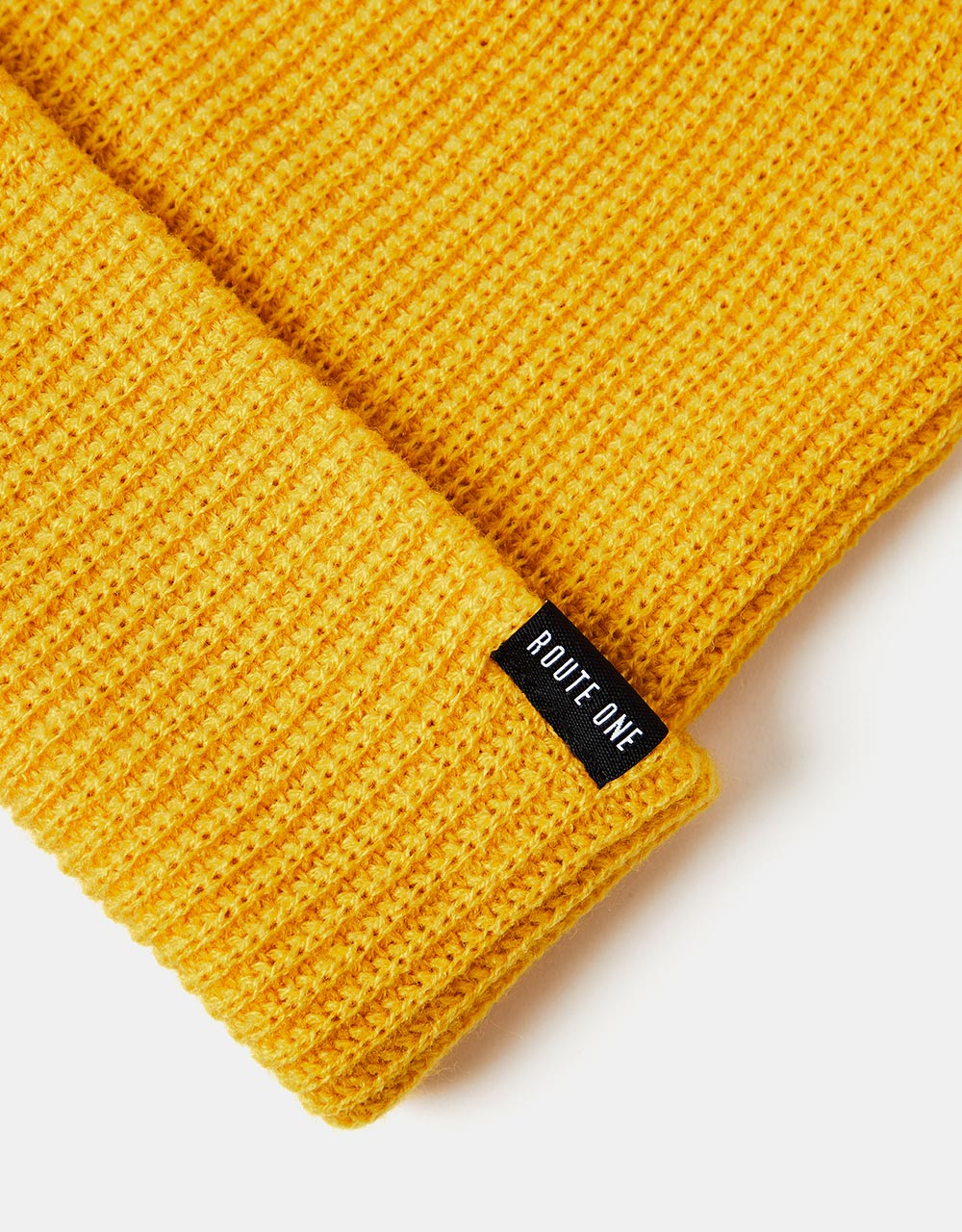 Route One Recycled Fisherman Beanie - Mustard
