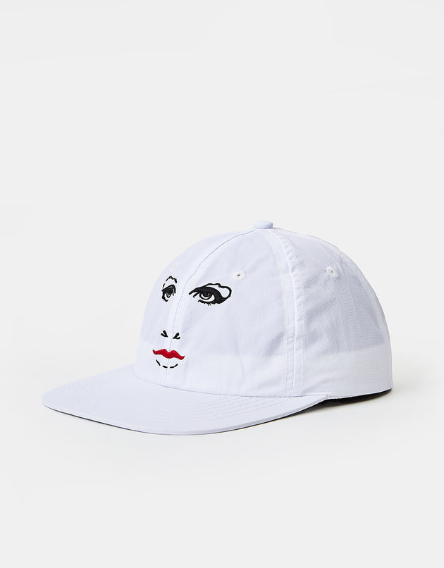 Hopps Face Embroidered Snapback Cap - White