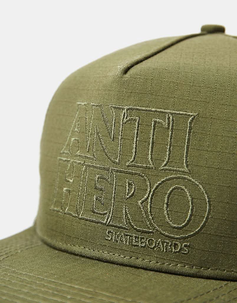 Anti Hero Black Hero Outline Snapback Cap - Olive/Olive