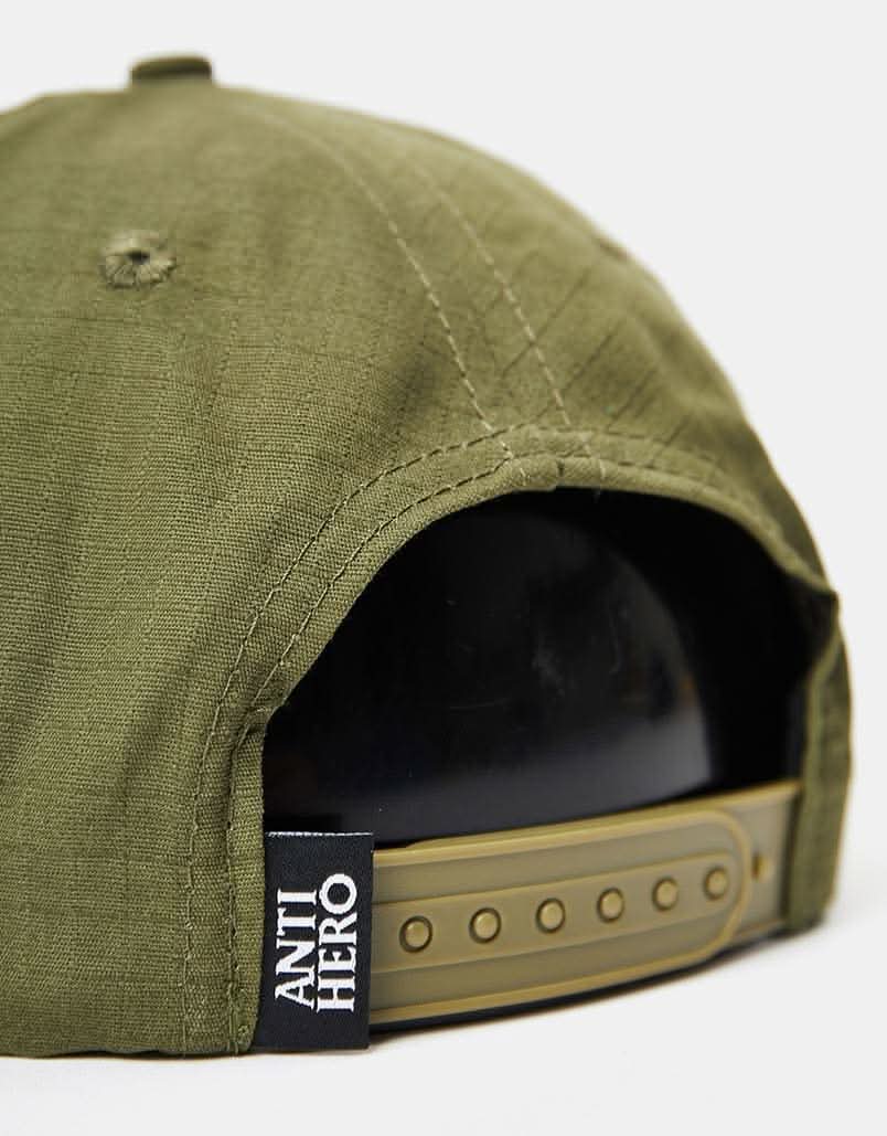 Anti Hero Black Hero Outline Snapback Cap - Olive/Olive