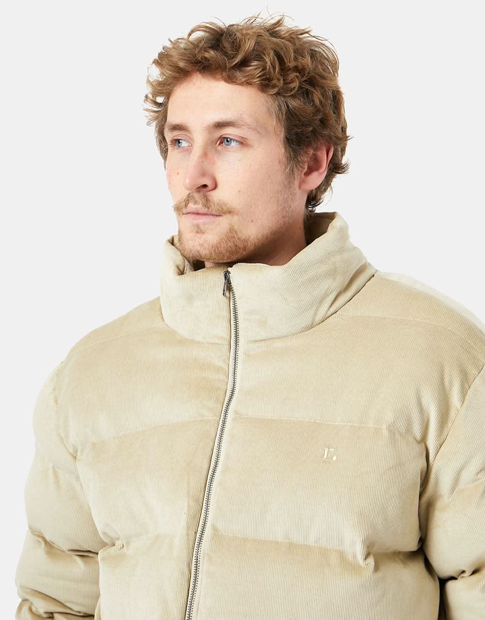 Route One Corduroy Puffer Jacket - Ivory Cream