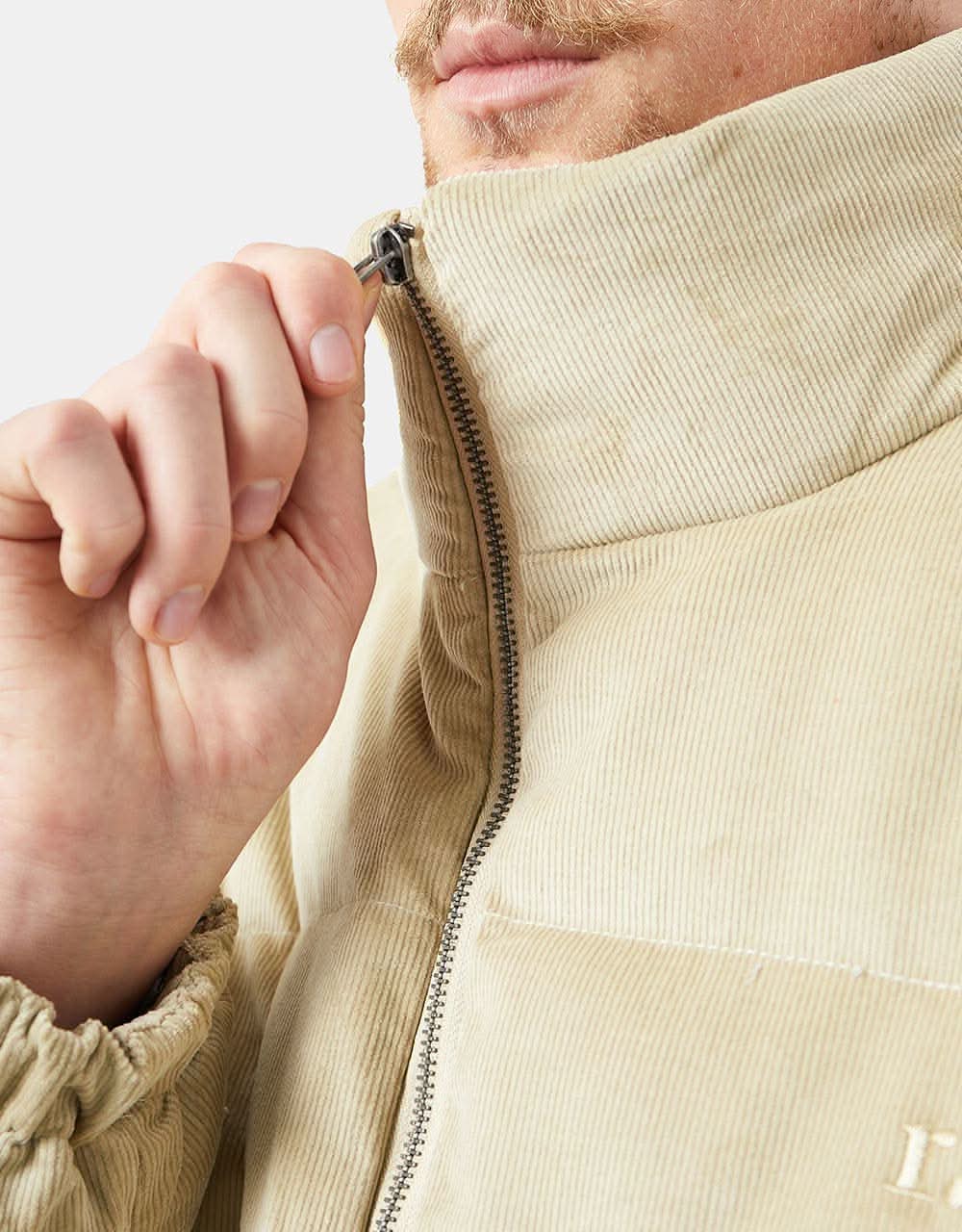 Route One Corduroy Puffer Jacket - Ivory Cream