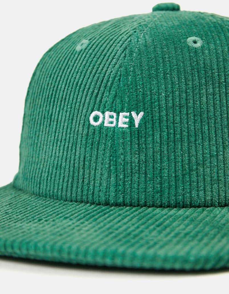 Obey Bold Cord 6 Panel Strapback Cap - Jade