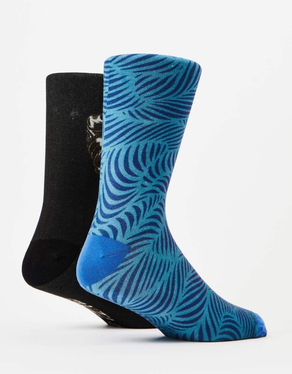 Santa Cruz Alive Hand 2 Pack Socks - Multi Colour/Black