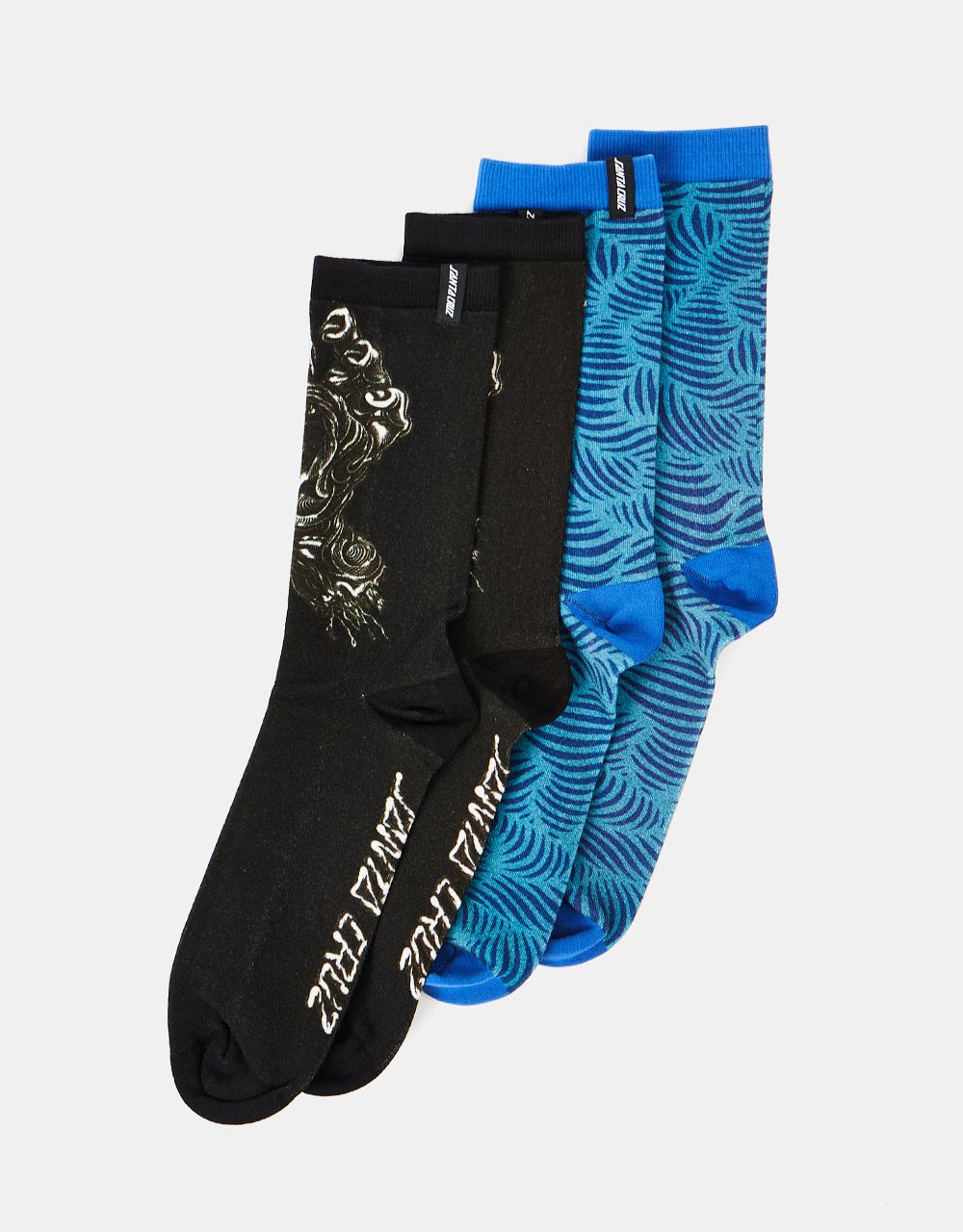 Santa Cruz Alive Hand 2 Pack Socks - Multi Colour/Black