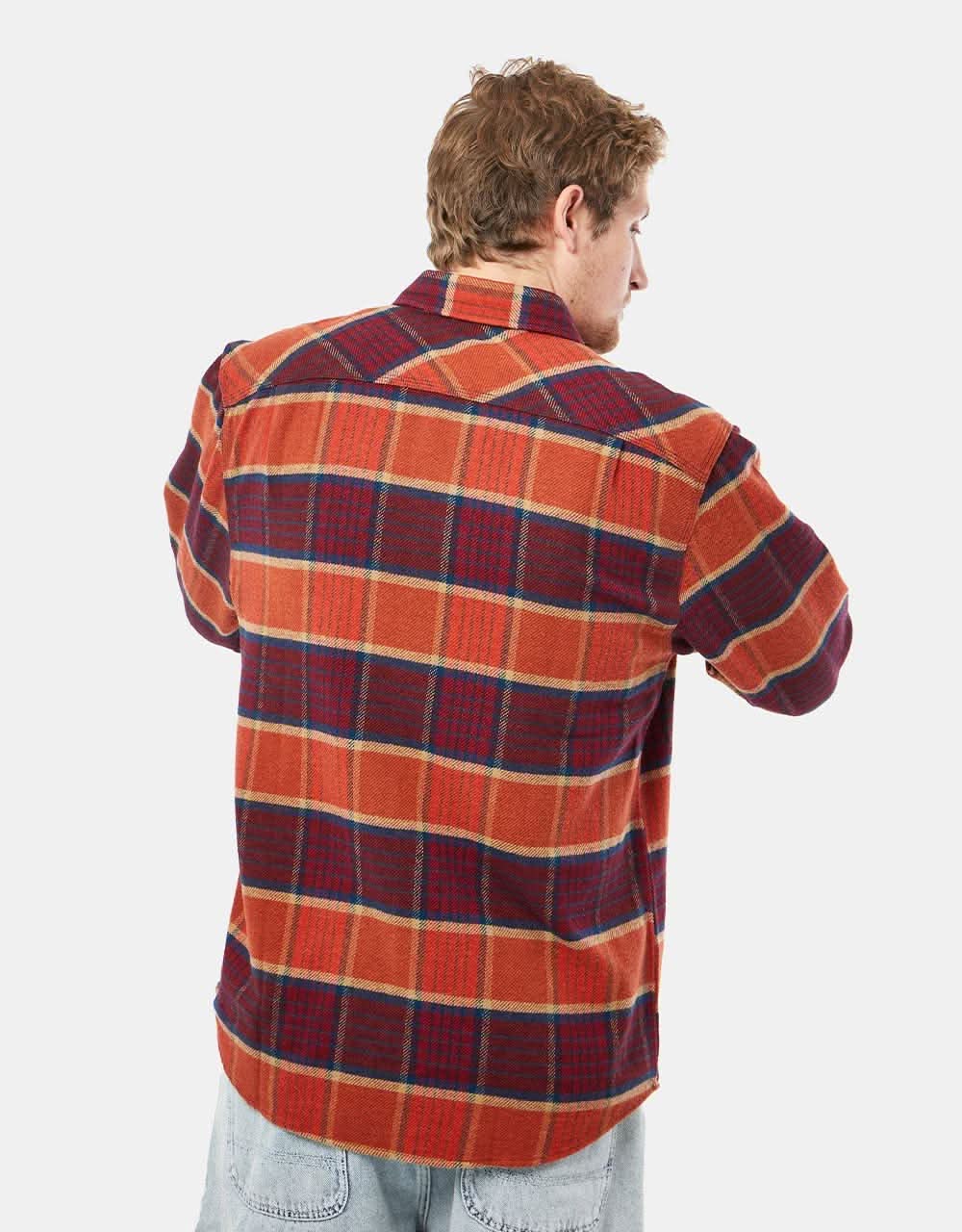 Brixton Bowery Stretch L/S X Flannel Shirt - Burnt Henna/Bright Gold/Black
