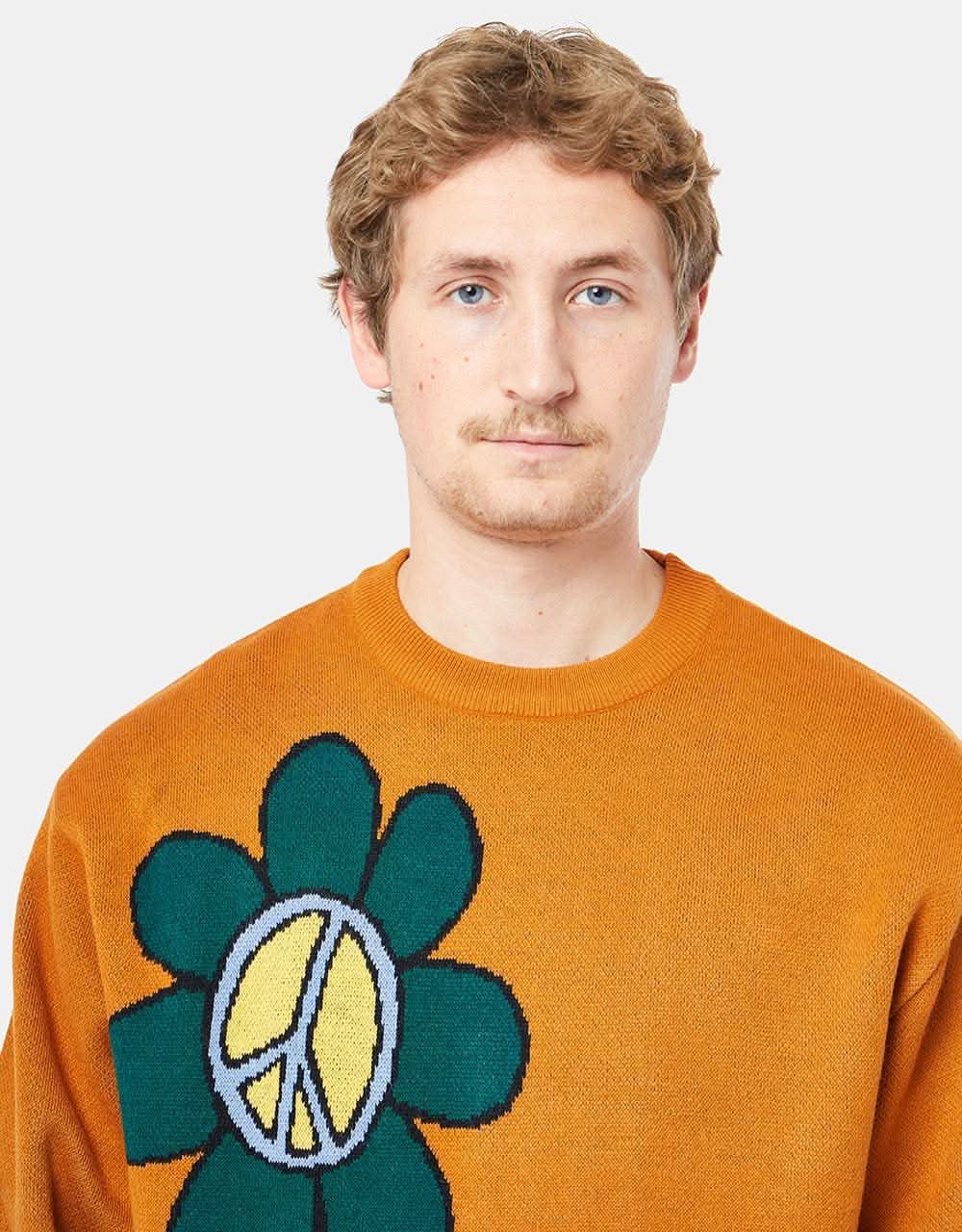 Butter Goods Flowers Knitted Sweater - Rust