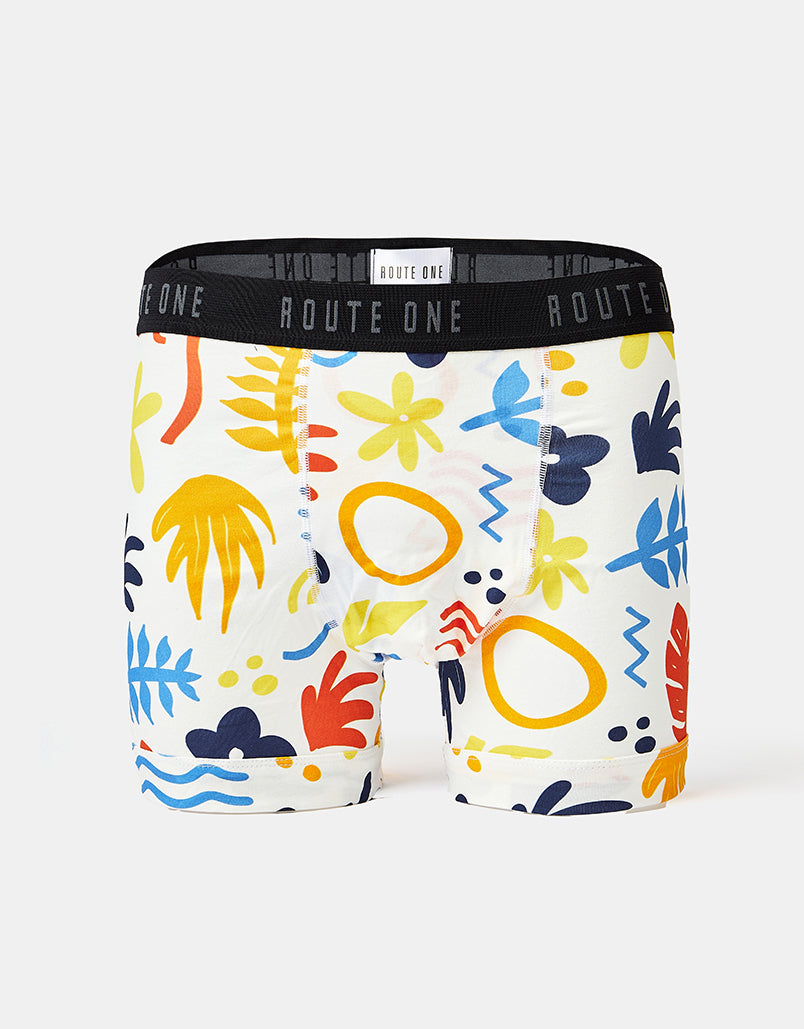 Route One Classic Boxer Shorts 2 Pack - Tropical/Letters
