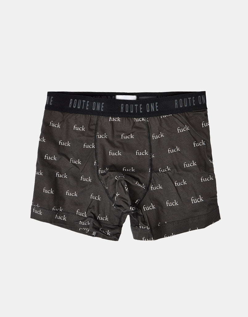 Route One Classic Boxer Shorts - F-It (Black)