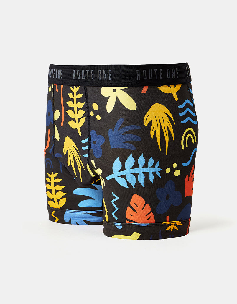 Route One Classic Boxer Shorts - Tropical (Black)