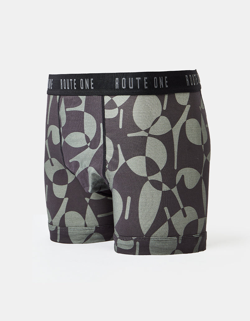 Route One Classic Boxer Shorts - Letters (Black)