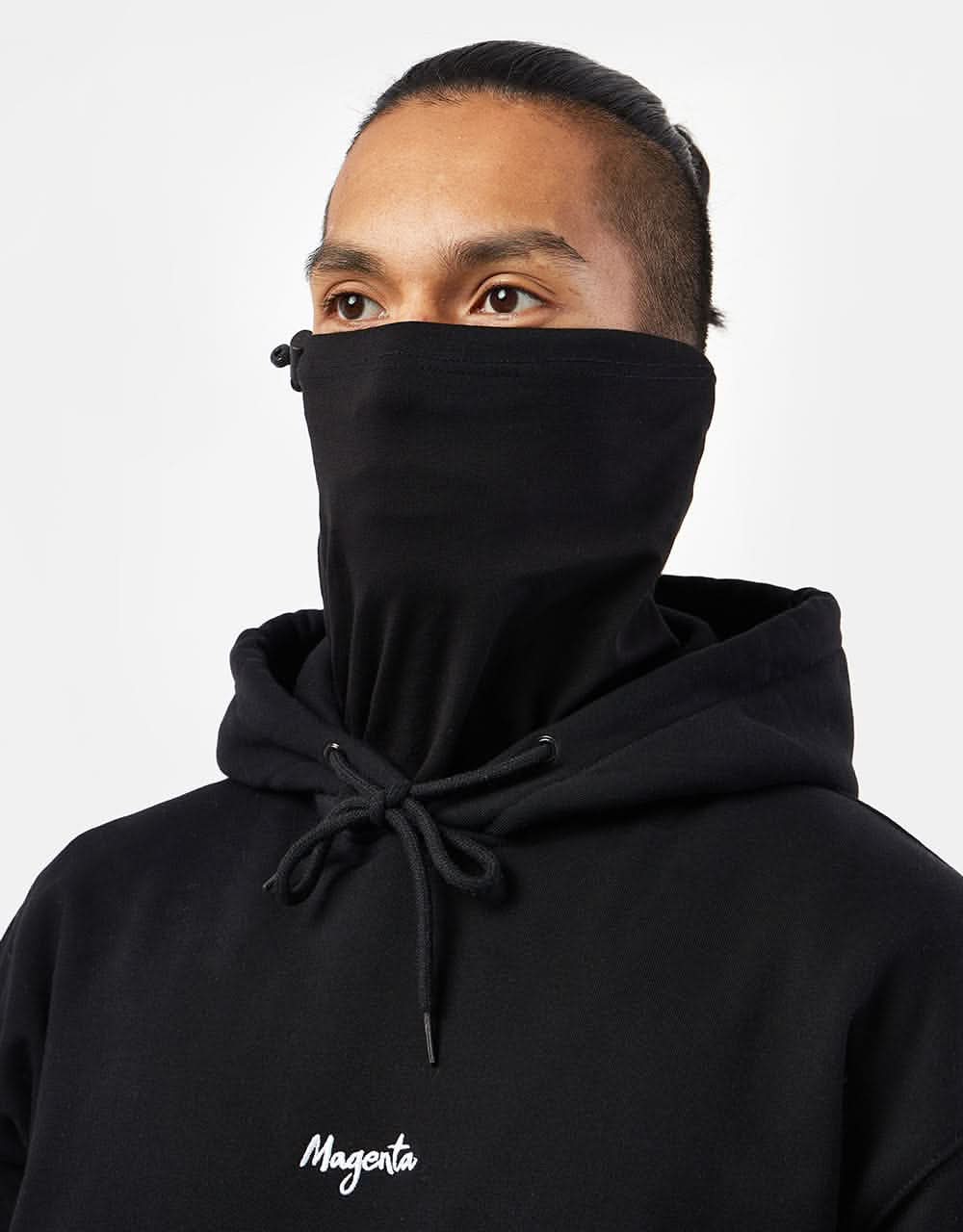 Magenta Mask Pullover Hoodie Black