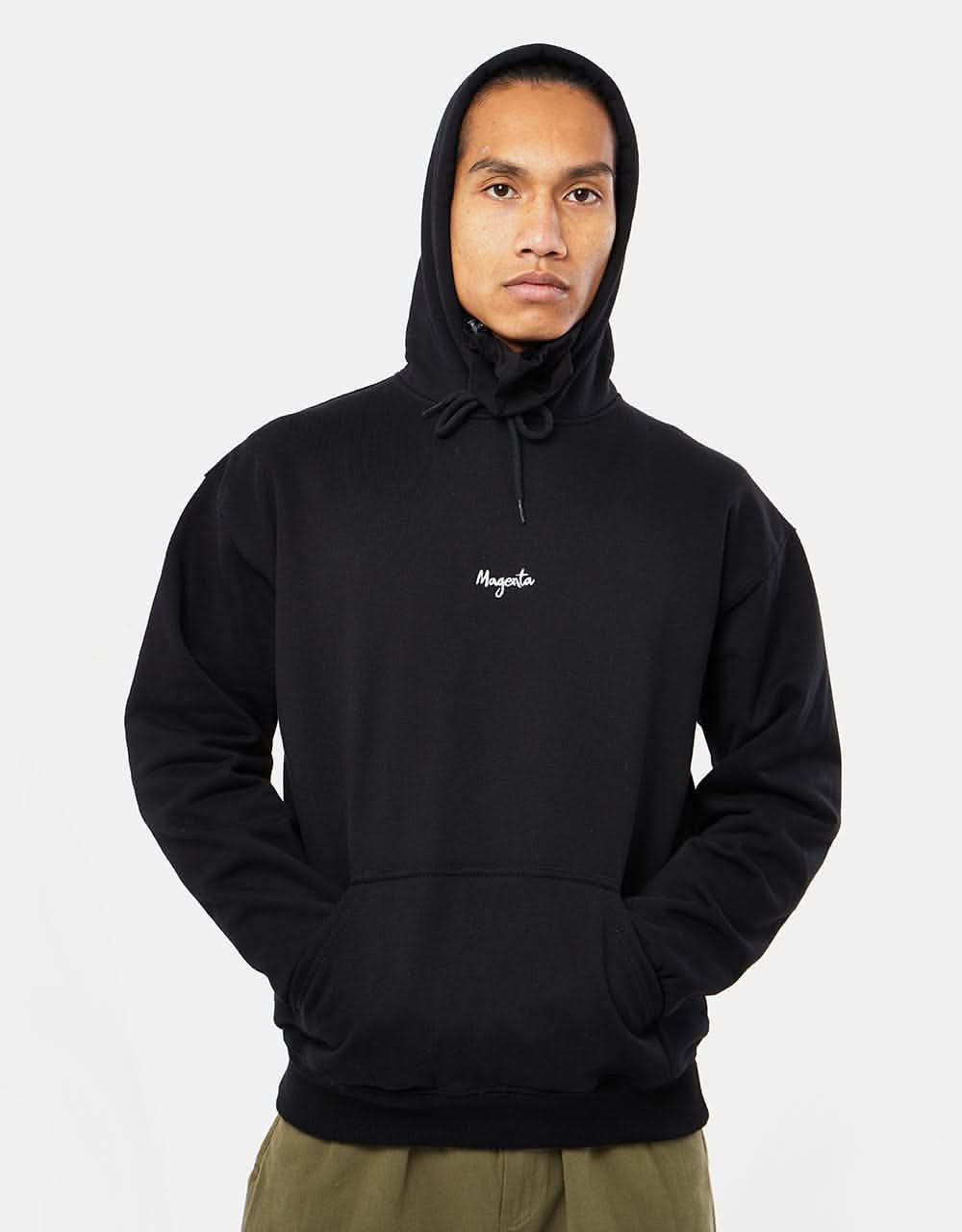 Magenta Mask Pullover Hoodie Black