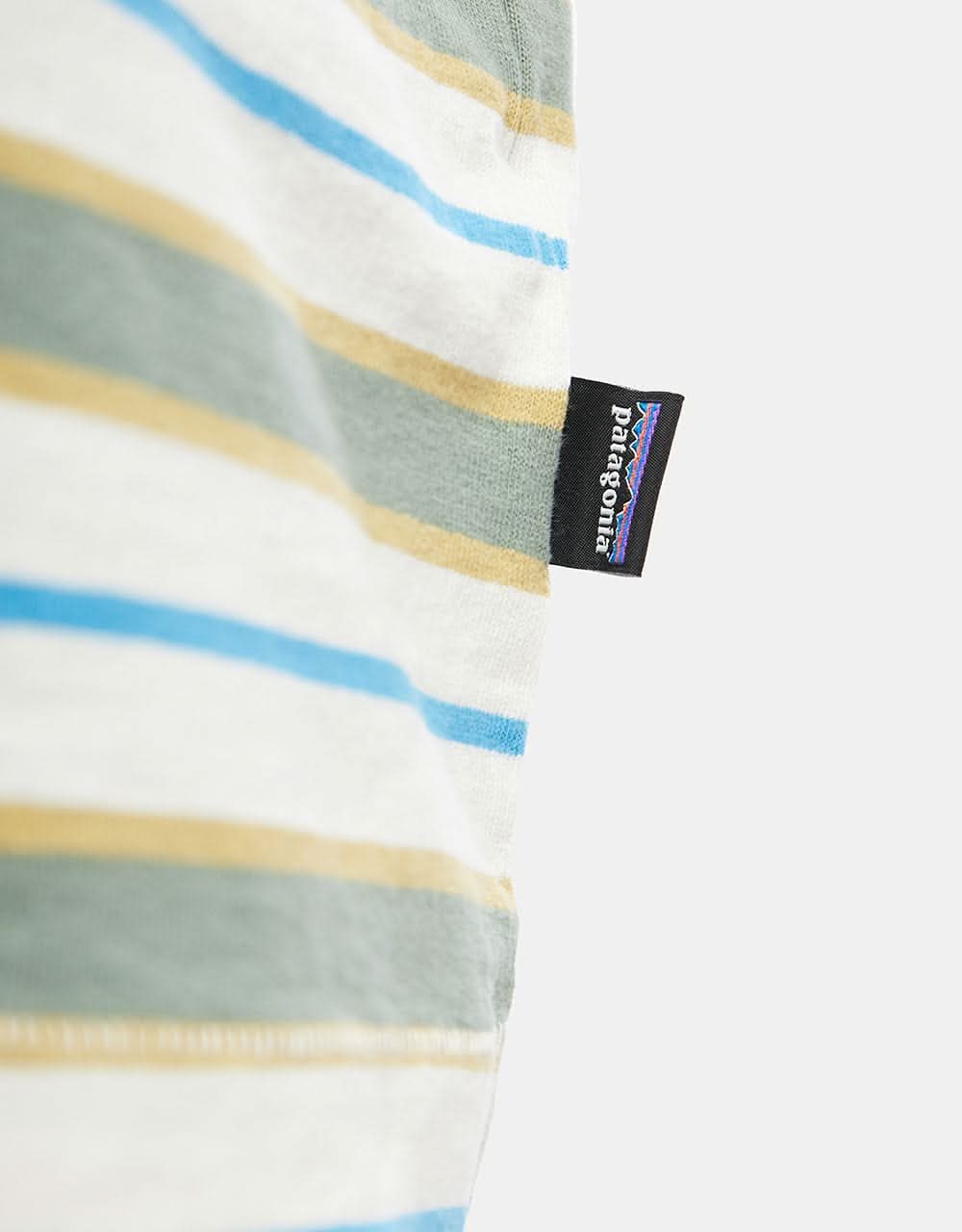 Patagonia Cotton in Conversion Pocket Tee - Skater Stripe/Hemlock Green