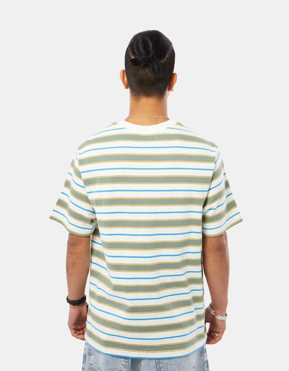 Patagonia Cotton in Conversion Pocket Tee - Skater Stripe/Hemlock Green