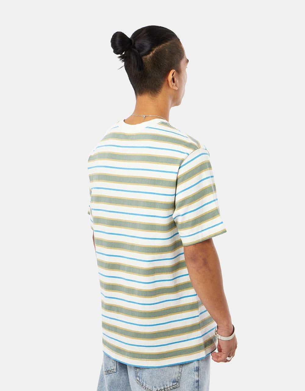 Patagonia Cotton in Conversion Pocket Tee - Skater Stripe/Hemlock Green
