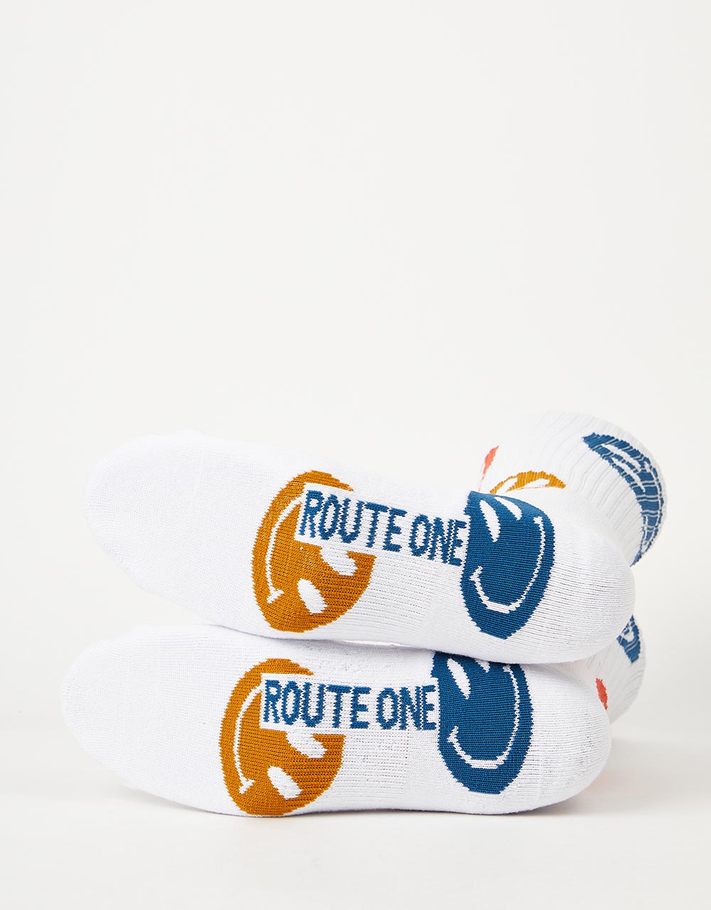 Route One Smiley Socks - White