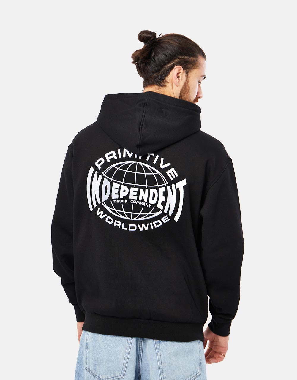 Primitive x Independent Global Heavyweight Embroidered Pullover Hoodie - Black