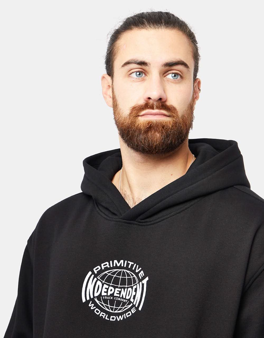 Primitive x Independent Global Heavyweight Embroidered Pullover Hoodie - Black