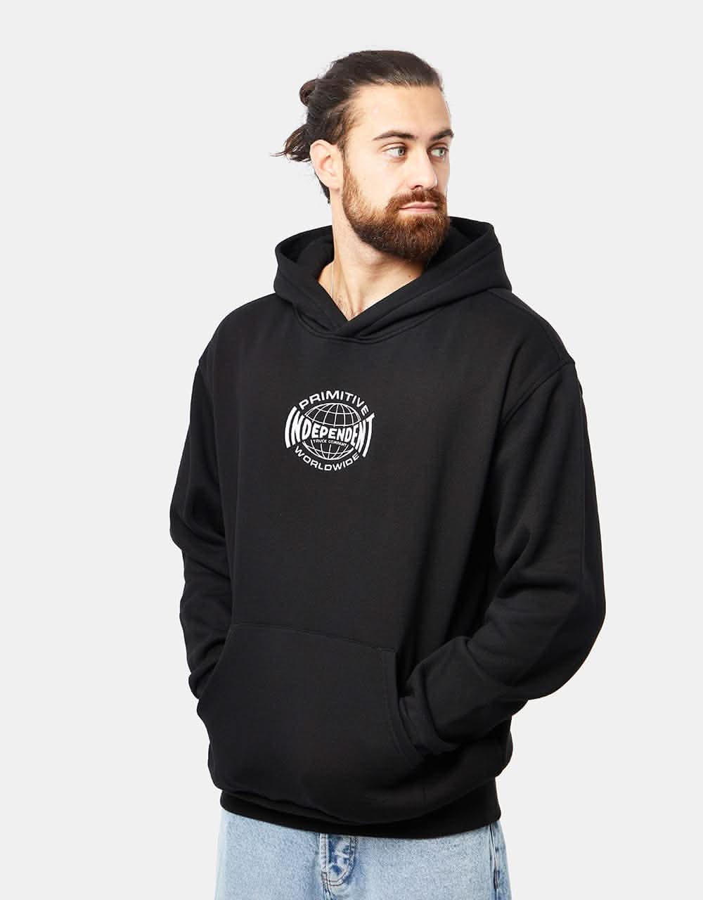 Primitive x Independent Global Heavyweight Embroidered Pullover Hoodie - Black