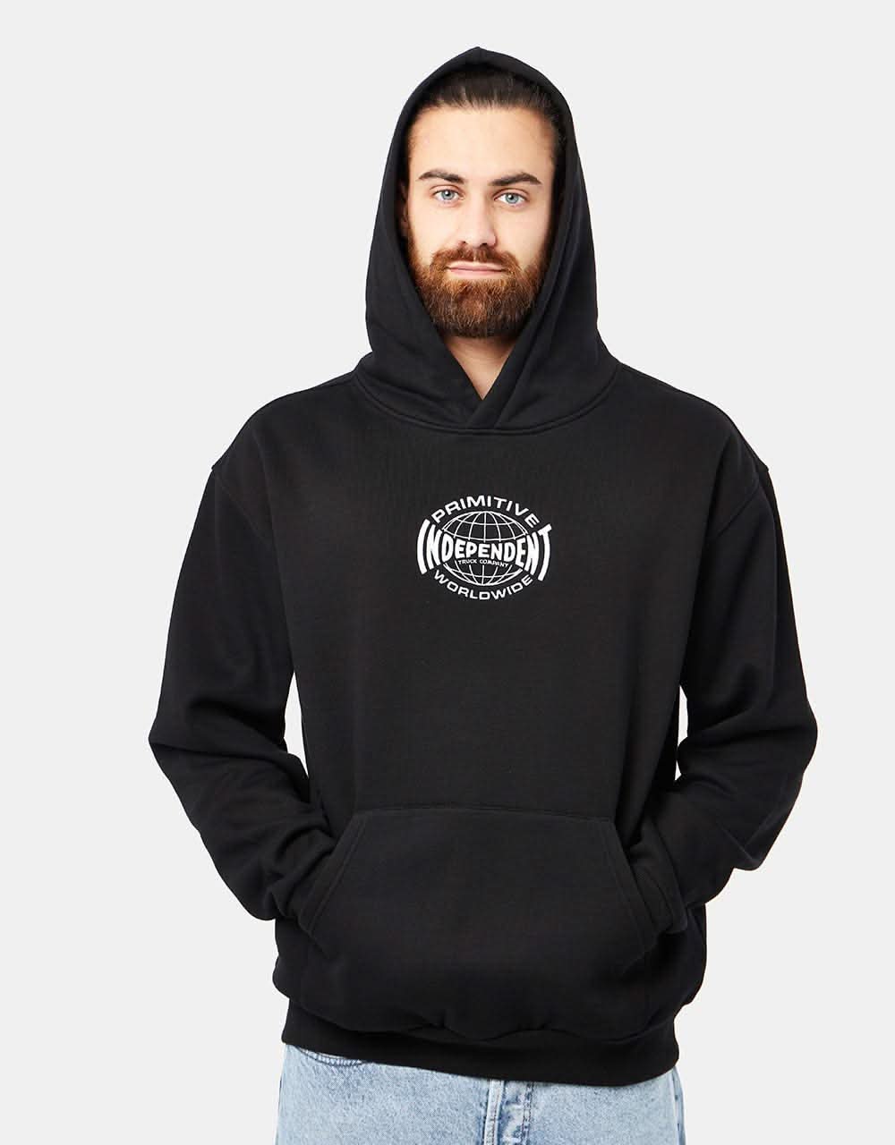 Primitive x Independent Global Heavyweight Embroidered Pullover Hoodie - Black